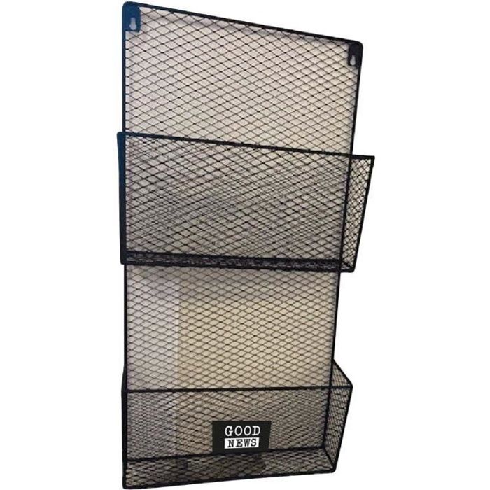 range revues mural en metal grillage noir cdiscount maison