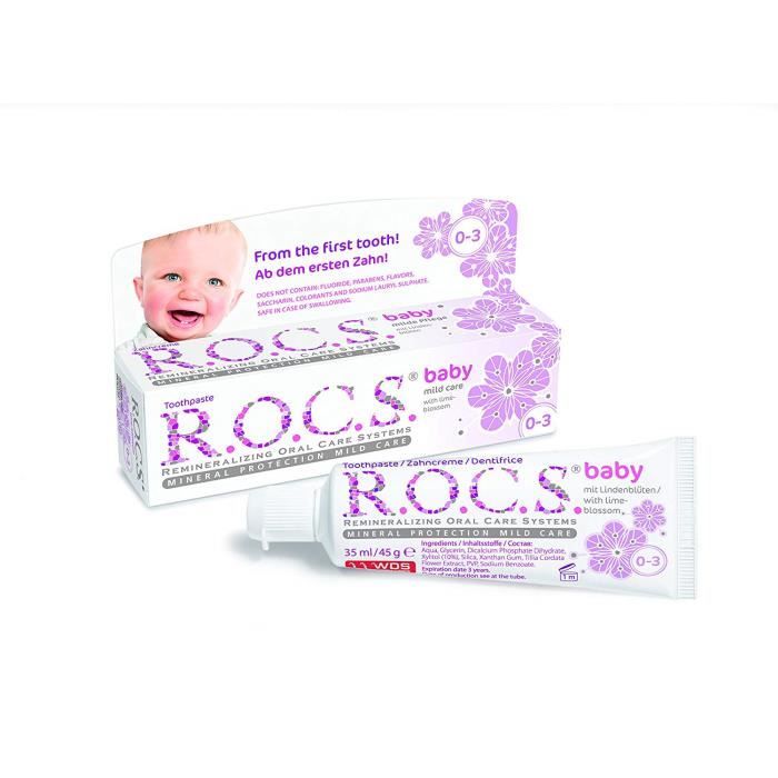 Dentifrice R O C S Baby Linden Pour Bebes Rocs Ne Contient Pas De Fluor Ni D Allergenes Ni De Colorants Ou Agents Abrasifs Cdiscount Au Quotidien