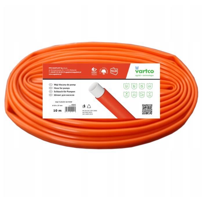 Tuyau de refoulement pour pompes - VARTCO - 10m - diamètre intérieur 32mm