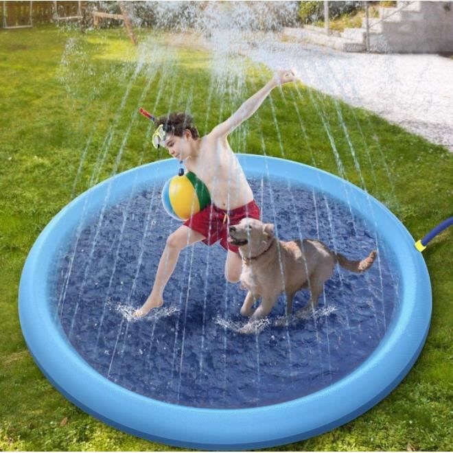 Piscine pour Chien - Non spécifié - 170 cm - Pataugeoire Pliable - Tapis d'arrosage - Extérieur