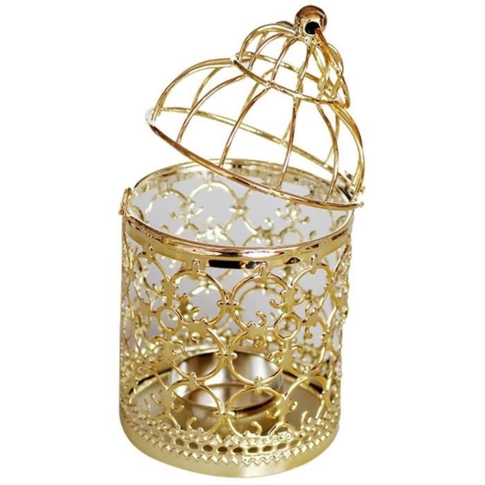 Kentop Cage /à Oiseaux en m/étal Photophore Lanterne Maison de Mariage D/écoration de Table Blanc