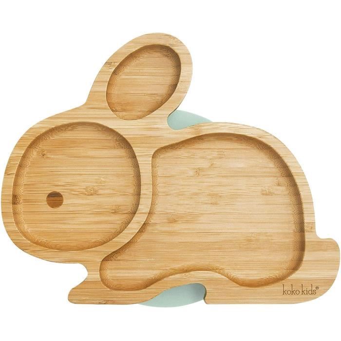 Assiette pour Bébé avec Aspiration - Assiette Ventouse pour Enfants et  Tout-Petits pour Bébés, Assiette de Nourriture pour Bébé en Bambou  Entièrement Naturel Non Toxique Reste Fraîche au Toucher pour le Sevrage