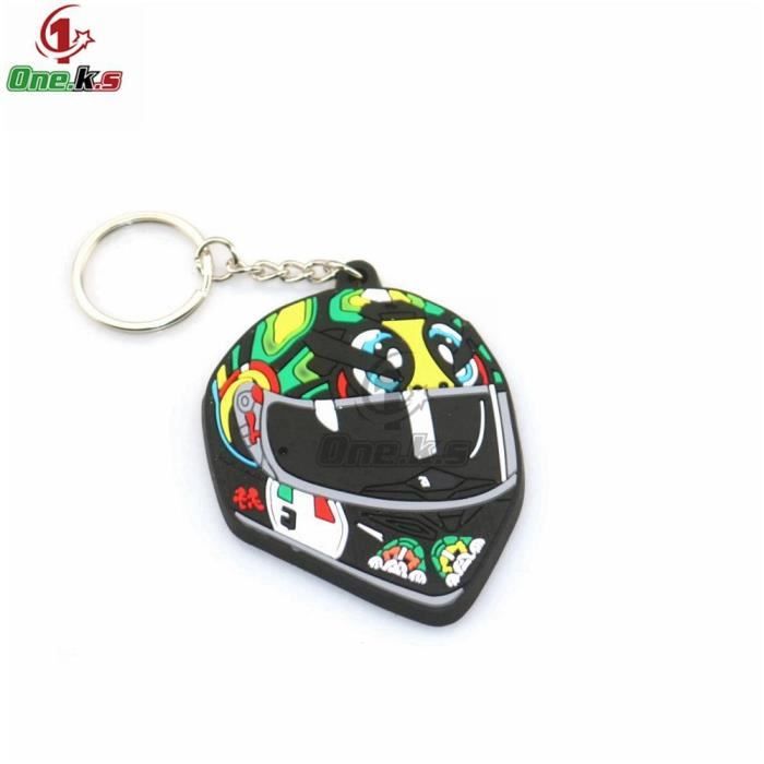 Porte-clés,Porte-clés 3D en caoutchouc,doux et cool,pour casque de moto 93  AGV - Type Ivoire