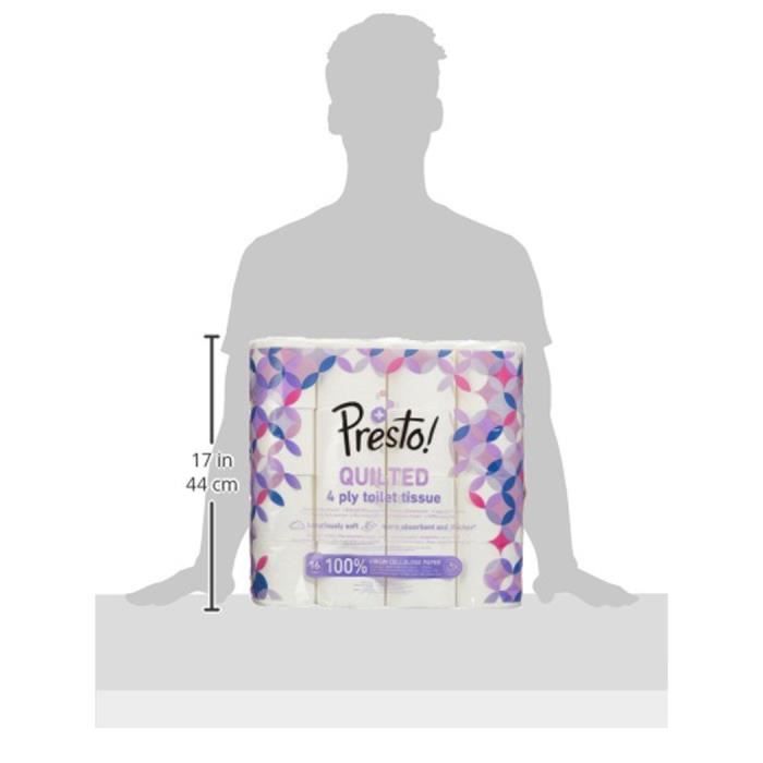 Marque Amazon Presto Papier Toilette 4 Epaisseurs Matelasse