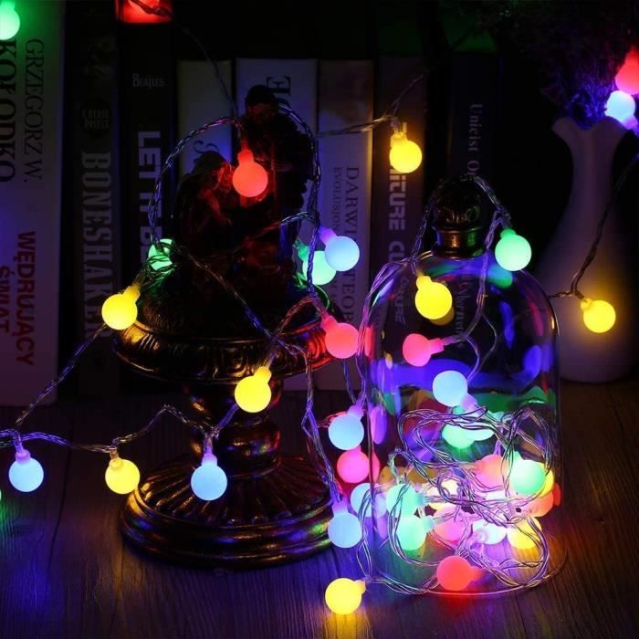 Guirlande Lumineuse LED 10m 100 Boules Blanc Chaud 8 modes d'éclairage  Lumières Décoratives pour Noël - Avec Prise