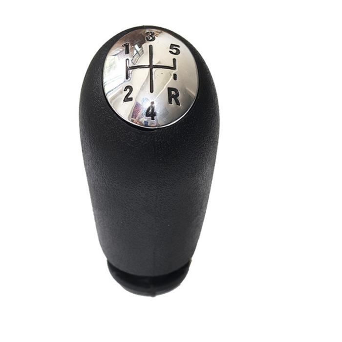 Pommeau De Levier De Vitesse 5 Vitesses Pour Peugeot 207 307 308 - Cuir Synthétique + Soufflet - Noir - 8