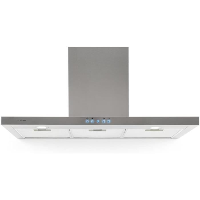 Hotte Aspirante Klarstein 90cm - Débit 305 M³/h - Filtre Aluminium Lave-Vaisselle - Éclairage LED