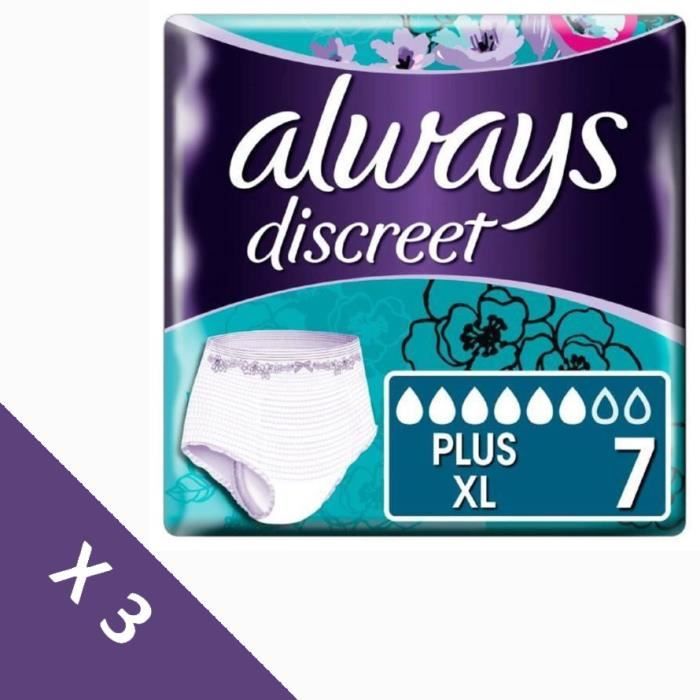 Lot De 3 Always Discreet Culottes Pour Incontinence Plus Taille Xl X6 Soit 18 Culottes Cdiscount Sante Mieux Vivre