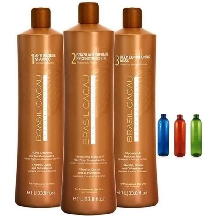 BRASIL CACAU LISSAGE BRESILIEN KERATINE 3x250ml (reconditionné) - Cdiscount  Au quotidien