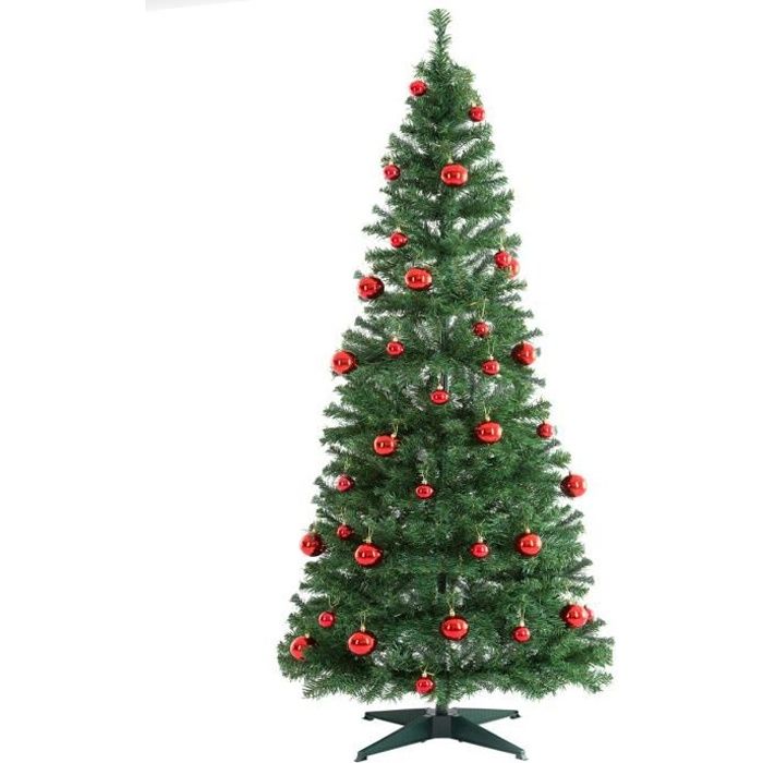 Demi Sapin De Noel Artificiel Sapin De Noel Artificiel 180cm Pop Up 533 Branches Arbre De Noel Decoration Incluse Boules De Sapin Rouge Cdiscount Maison