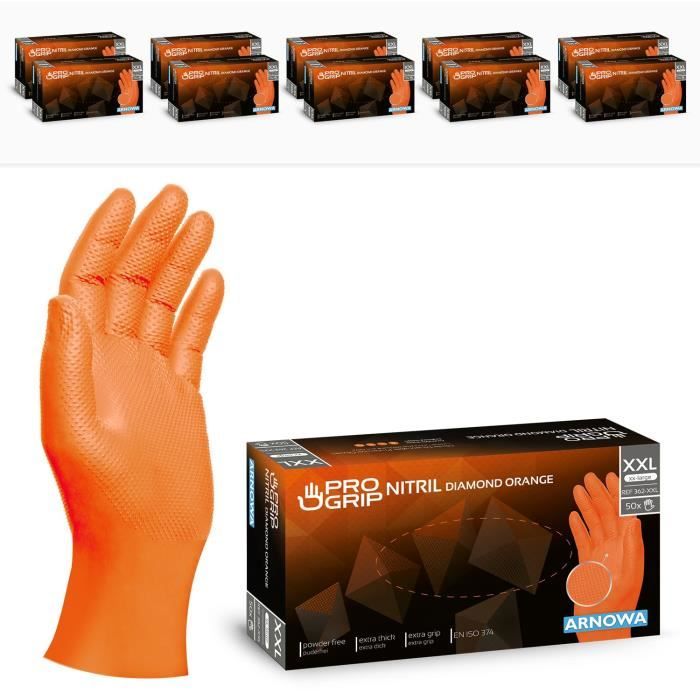 Go Grip Lot De 50 Gants Jetables En Nitrile Sans Poudre Et Sans