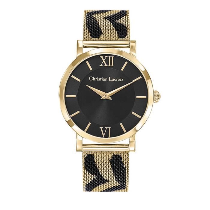 Montre Femme Christian Lacroix à Quartz Cadran Noir 37 mm Et Bracelet
