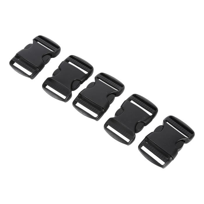 5 Boucles De Dégagement Rapide (side Release) - Largeur Sangle 2,5 Cm, Noir, Marque Uxcell - NEUF