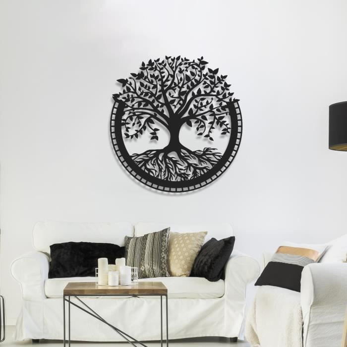 Décoration murale métal, Arbre de vie Africain (114 x 60 cm), Décoration  d'intérieure, Déco mural noir métallique, Décor salon - Cdiscount Maison