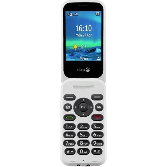 Téléphone portable à clapet pour séniors DORO 6820 - Rouge - Écran 2,8 po - Batterie 950 mAh