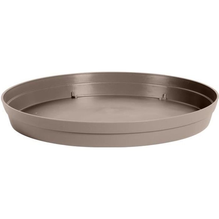 EDA Soucoupe ronde Toscane - Ø 34,5 x H 4,10 cm pour pot Ø 48 cm - Taupe