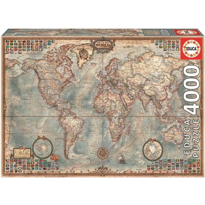 EDUCA Puzzle 4000 Pièces - Mappemonde