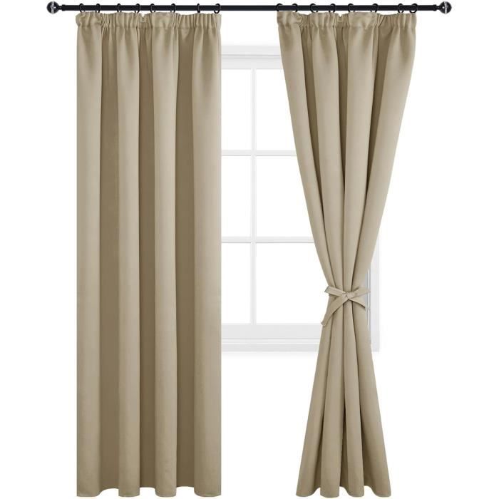 Rideau obscurcissant et isolant à galon fronceur - Beige - Kiabi - 57.87