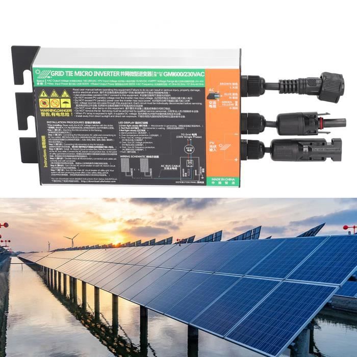 Onduleur solaire – FAFEICY – 600W – IP55 – Onde sinusoïdale pure – MPPT haute efficacité