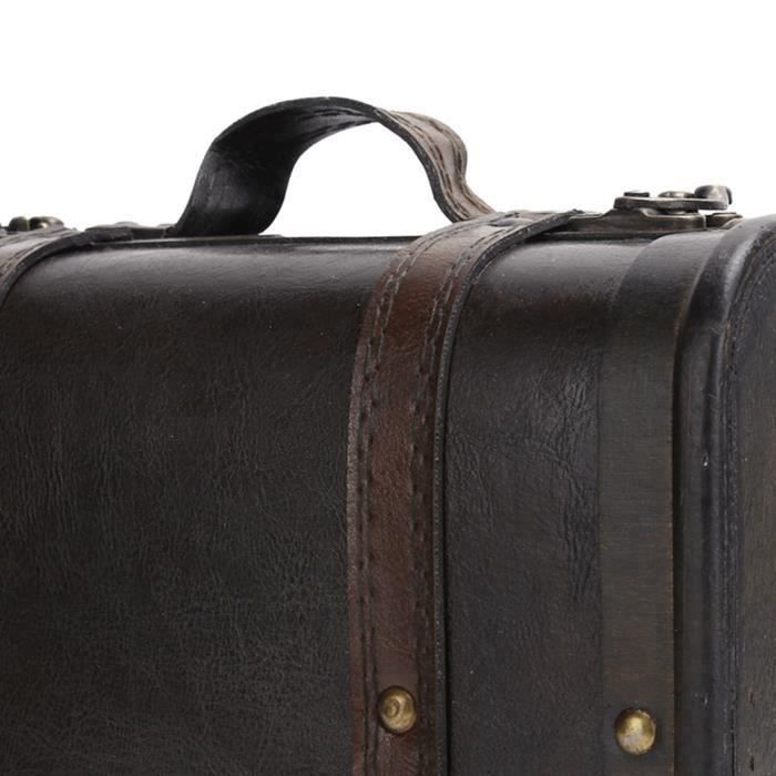 Valise en bois de Style Vintage, décor de coffre à l'ancienne