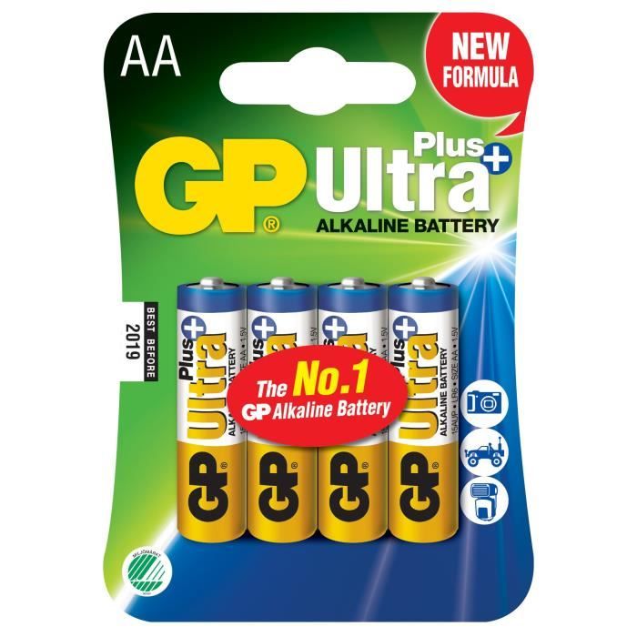 GP 4 Piles Alcaline Ultra Plus LR06/AA - 15AUP-2U4
