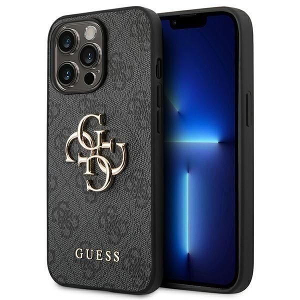 Guess Coque Rigide pour iPhone 14 Pro Max 6 7`` 4G Logo Big Metal GUHCP14X4GMGGR