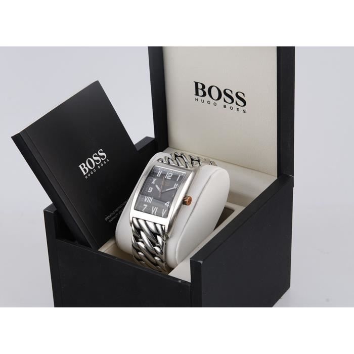 MONTRE HOMME HUGO BOSS avec DATE. Bracelet et Cadran en Argent