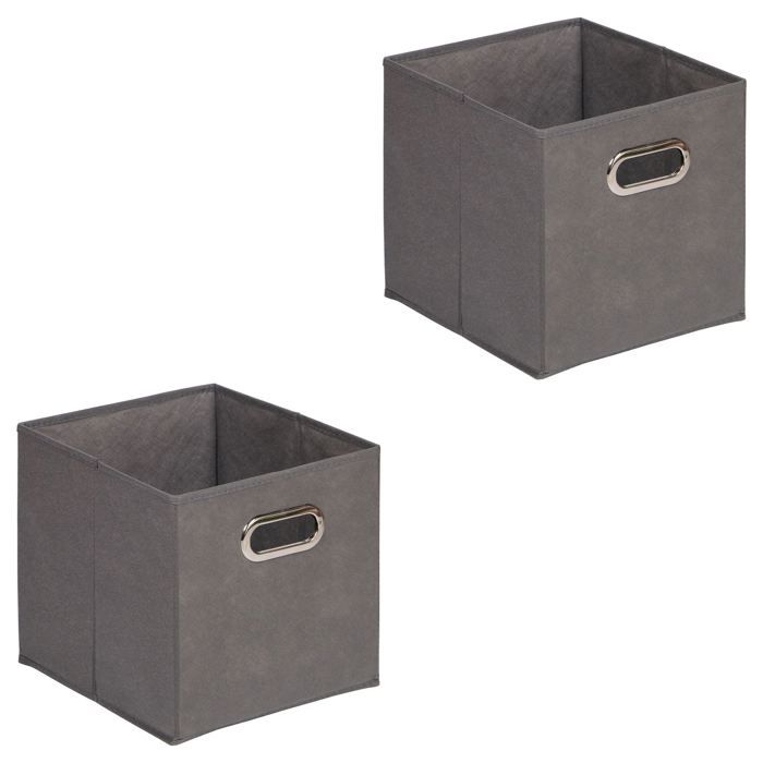 Boîte de rangement pliable, lot de 10, en tissu, caisses ouvertes, avec  poignées, HxlxP 30x30x30 cm