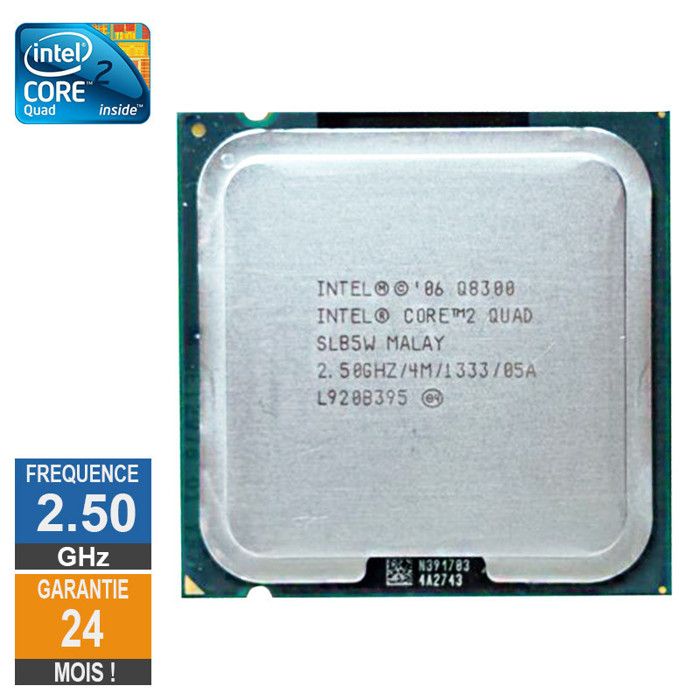 Processeur Intel Core 2 Quad Q8300 2.50GHz SLB5W LGA775 4Mo - Reconditionné Intel sur Cdiscount Seconde Vie