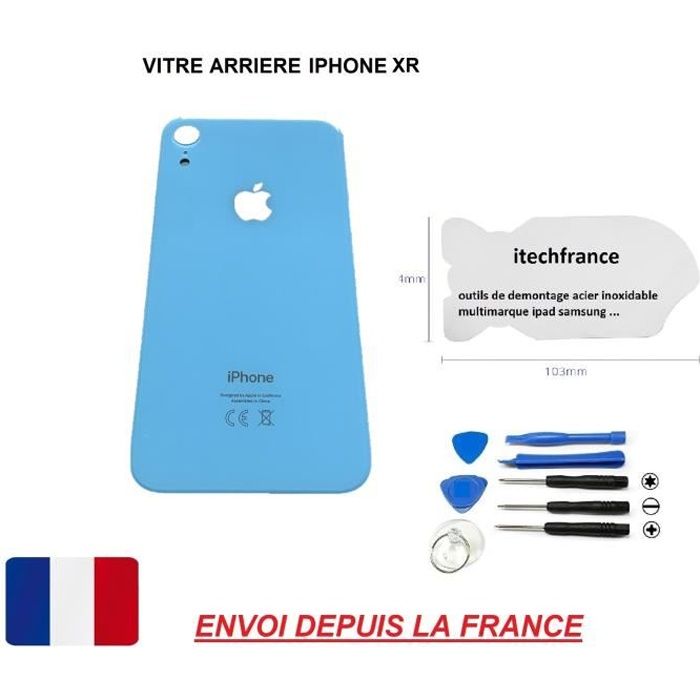 Rückglas/vitre arrière iPhone XR Blau