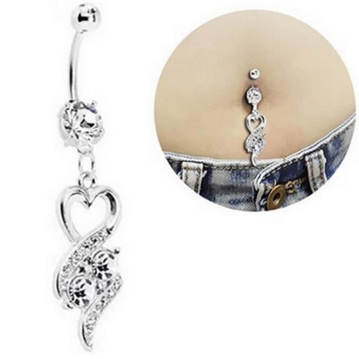 Acier Chirurgical Argenté Blanc L/&D Coeur Du Diable Piercing Nombril