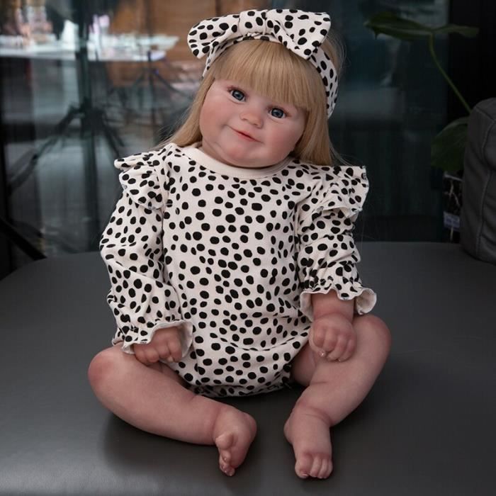 Landau, poussette pour poupée en osier ,poignée et roues en bois avec tissu beige et blanc - Jeux - Jouets