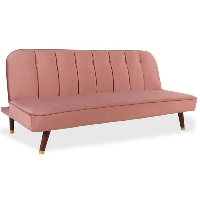 canape convertible clic clac olympia velours rose cdiscount maison