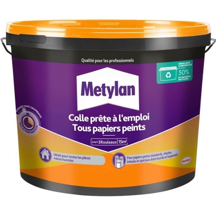Colle - METYLAN - 2977192 - Prêt à lEmploi - Tous Papiers Peints - Seau - 225kg