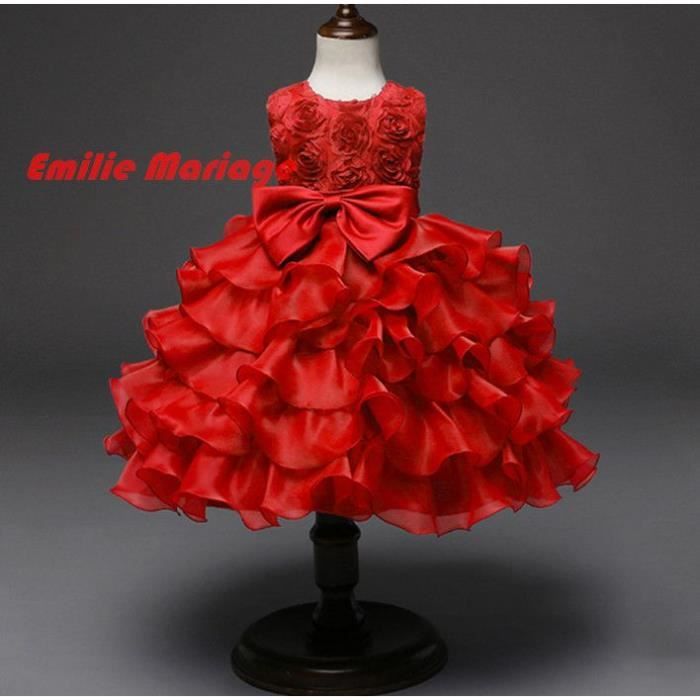 Robe De Bebe Fille Robe De Ceremonie Pour Soiree Mariage Robe Tutu Emilie Vogue Rouge Achat Vente Robe De Ceremonie Soldes Des Le 15 Juillet Cdiscount