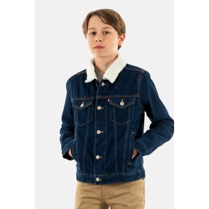 Blousons hiver Levi s Sherpa Trucker D3C Pearson Enfant Garcon Bleu