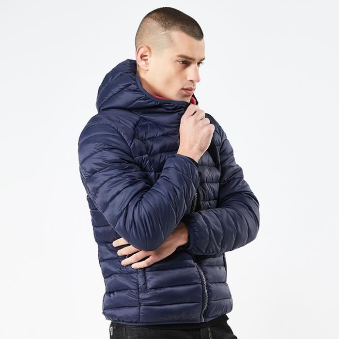 Doudoune Bleu Homme de Marque Doudoune Capuche Doudoune Court