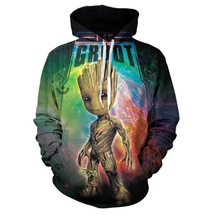 Sweat hommes et femmes Guardians dr le Groot film Noir serpent