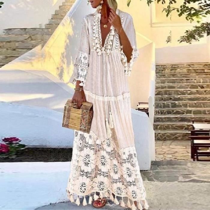 Robe longue hot sale grande taille bohème