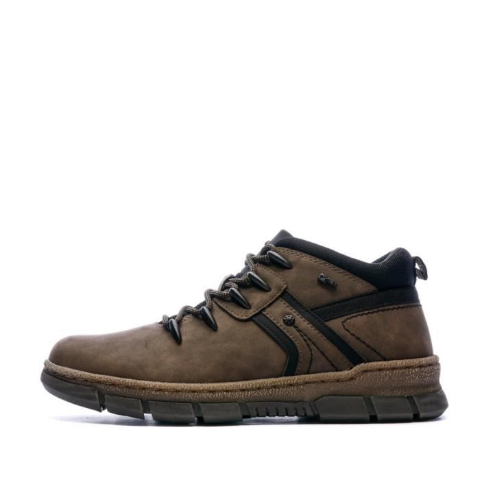 baskets homme - relife - jobarten - tige semi-montante - fermeture lacets - marron