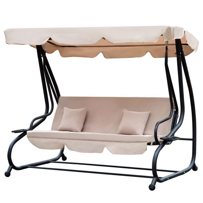 Outsunny Balancelle De Jardin Convertible 3 Places Matelas Metal Achat Vente Balancelle Balancelle De Jardin Cdiscount