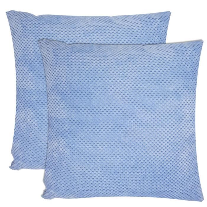 set x2 coussins decoratifs avec coussin de remplissage 50x50 cm ocean taie d oreiller doux look velours cotele avec fermeture achat vente coussin cdiscount