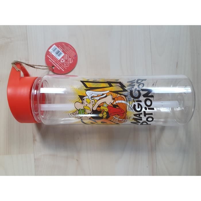 Gourde Pour Enfant Astérix Et Obélix 600ml - Plastique Rouge Avec Anse - Neuf Sous Blister