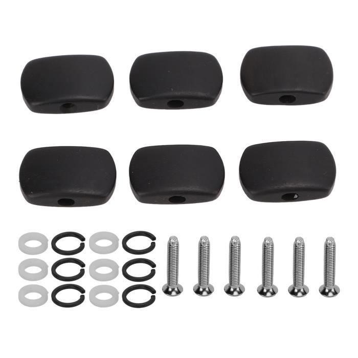 Poignées D'accordeur Pour Guitare Folk - Lot De 6 En Noir - Verrouillage Cordes - Accessoires Guitare Solides