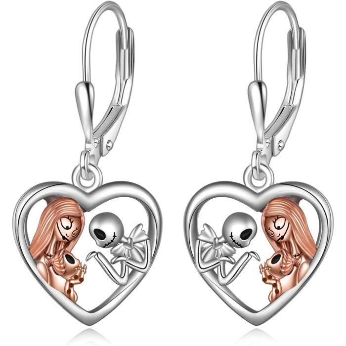 Boucles D'oreilles Pendantes En Argent 925 Plaqué Or - Motif Infini Avec Zircones - Neuf Sans Emballage