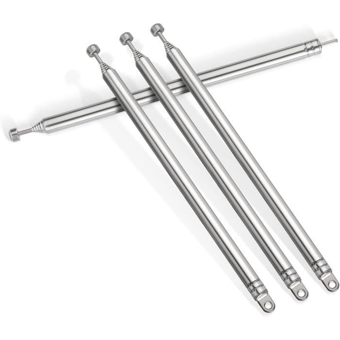 Argent - Antenne Télescopique De Remplacement, RISE-2PCS Cm, 10 Pouces