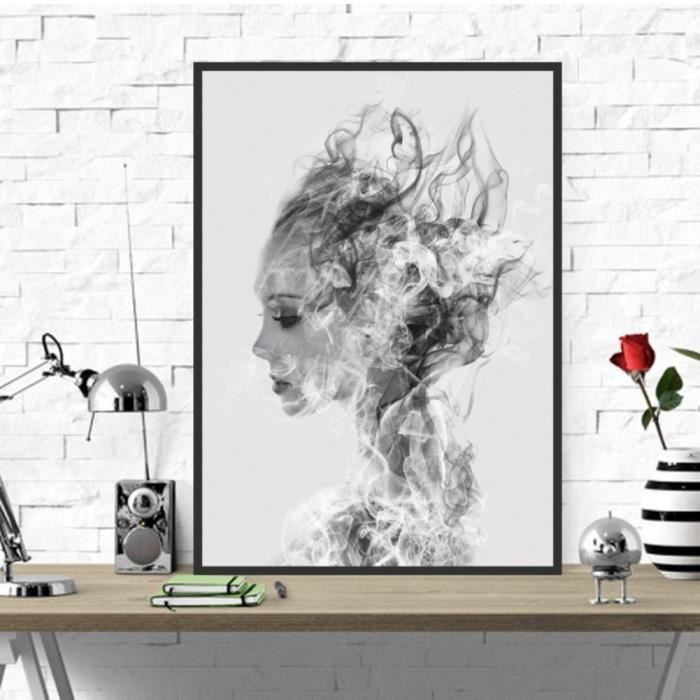 Nordic Girl Noir Blanc Toile Peinture Mur Art Salon Chambre Chambre Décor À  La Maison 40 * 60 cm - Achat / Vente objet décoration murale - Cdiscount
