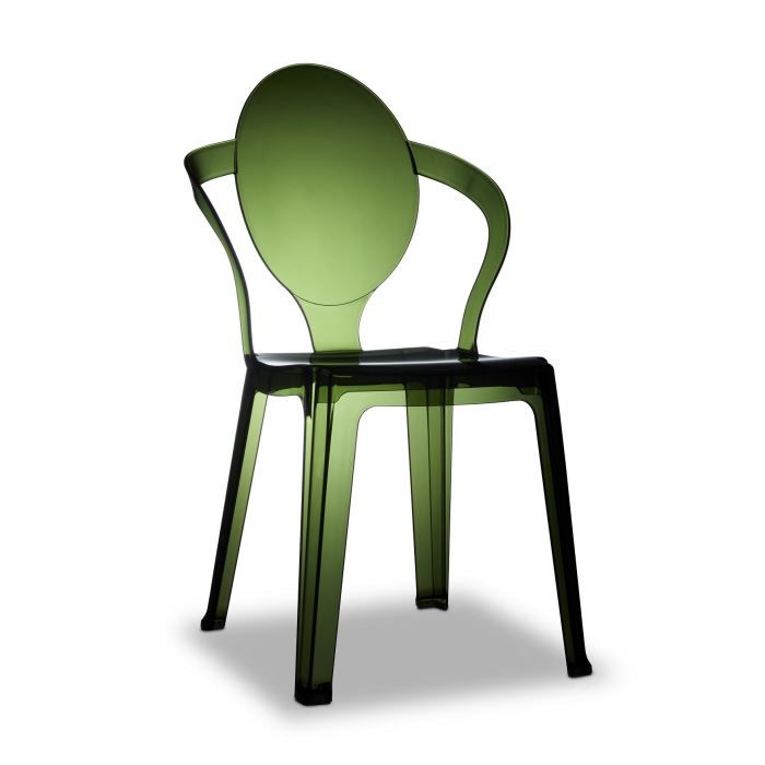 Chaise transparente verte design SPOON transp… Cdiscount Maison