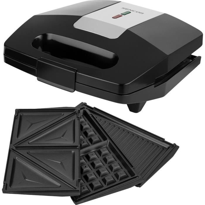 Sencor Appareil à croque-monsieur SSM 9410SS - 3 en 1 - Plaques interchangeables - 700 W