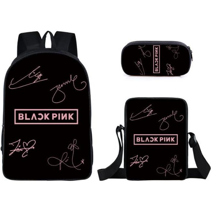 O-BLACKPINK Sac à Dos Sac d'école primaire 3 en 1